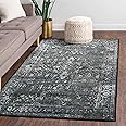 Lahome Black Rug for Living Room Washable Area Rugs for Living Room 4x6,Non Slip Floor Rugs for Living Room Stain Resistant Dining Room Rug Office Rug Entrance Decor
