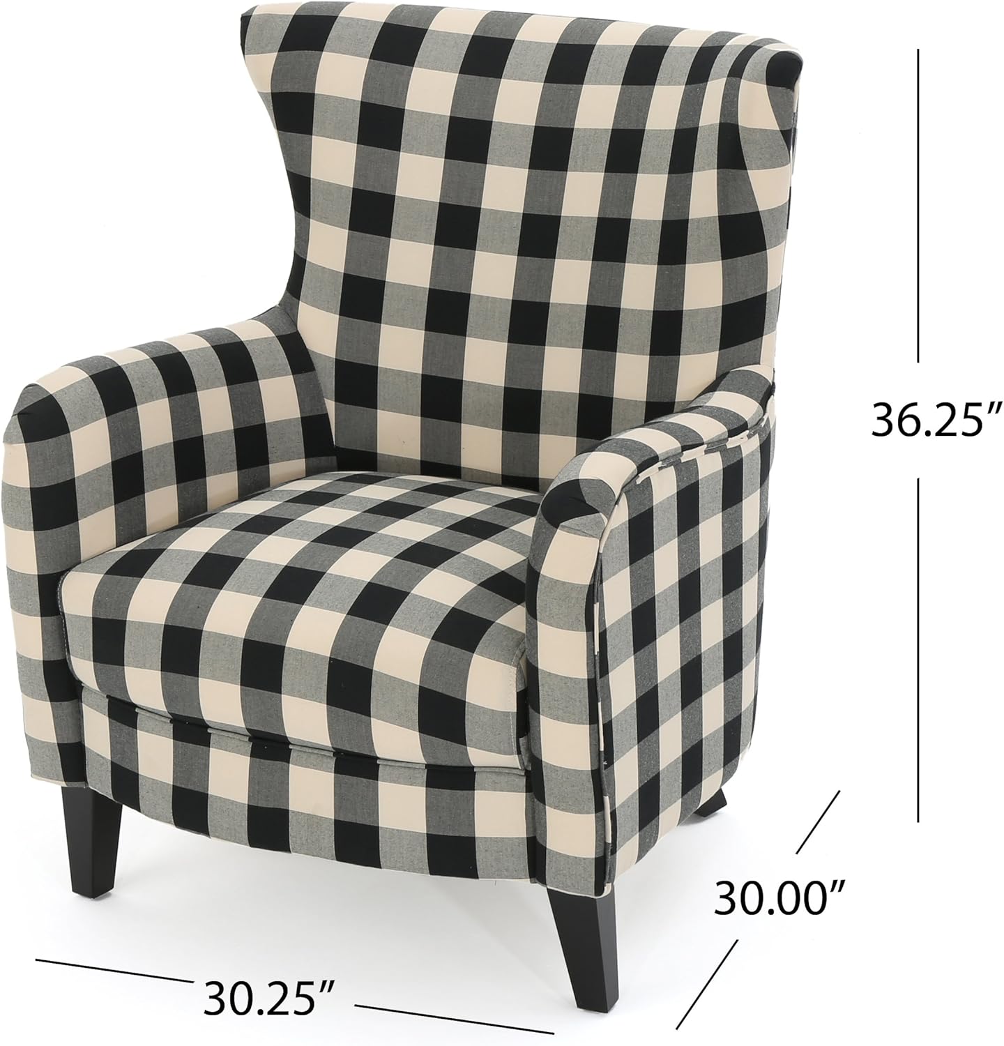 pier 1 black and white plaid chair