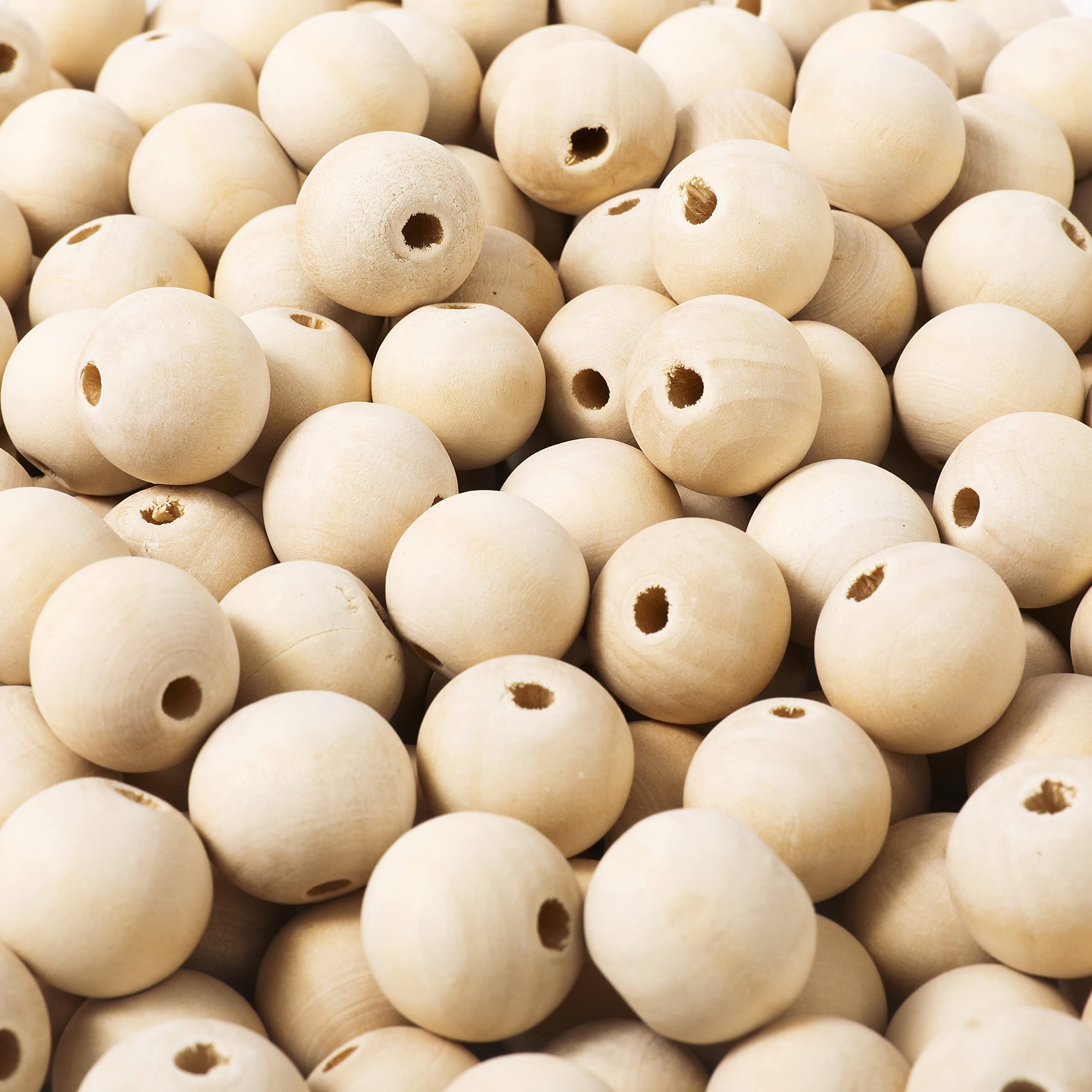 Photo 1 of 500pcs 20mm Wood Beads Natural Unfinished Round Wooden Loose Beads Wood Spacer Beads for Craft Making Decorations and DIY Crafts