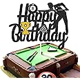 Levvcirki Billiards Cake Topper Snooker Snock Birthday Cake Decoration Sport Themed Bday Party Decor for Boys Girls Men Women Her Him Anniversary Celebration Supplies