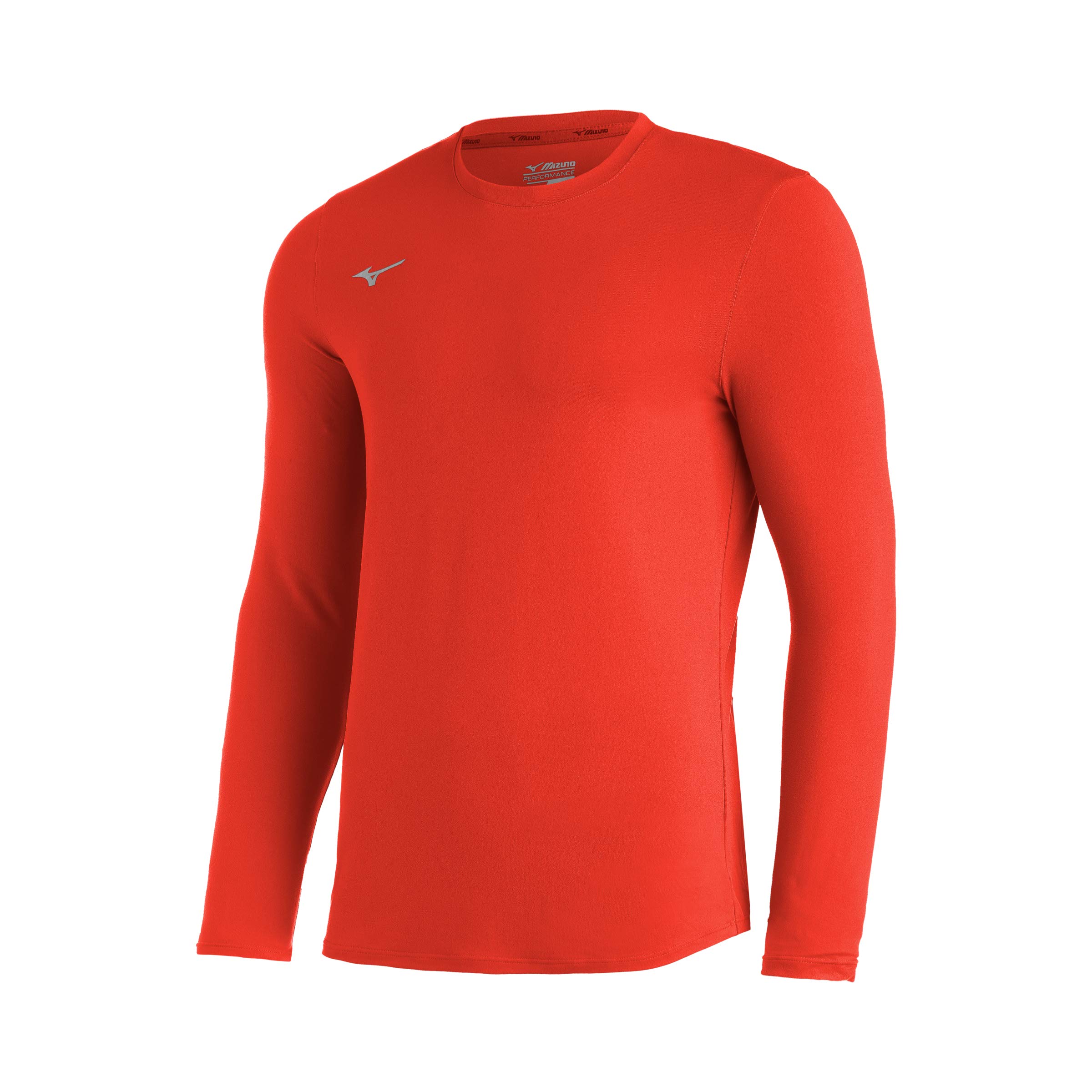 Mizuno Comp Diamond Long sleeve Crew, Orange, Medium