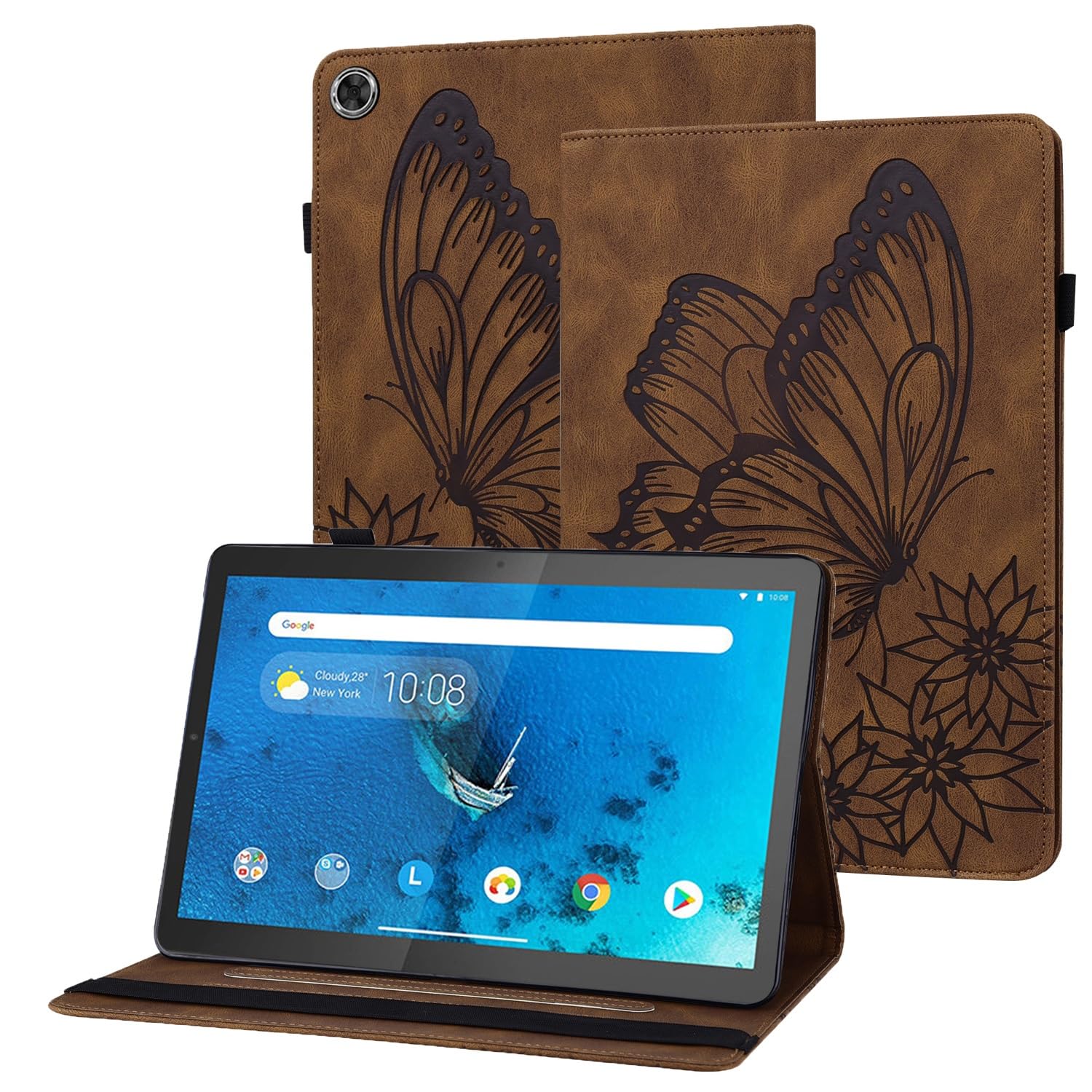 Rostsant Lenovo Tab M10 Plus 3rd Gen Case PU Leather Cover Magnetic Stand Function Tablet Case Cover for Lenovo Tab M10 Plus 3rd Generation 10.6 Inch 2022 TB125FU/TB128FU/TB128XU - Brown