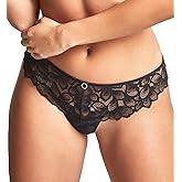 Panache Women’s Allure Thong – Lace Thong with Gold Ring Detail, Sheer Luxury Lingerie