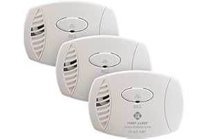 FIRST ALERT Plug-In Carbon Monoxide Detector, 3 Count (Pack of 1), CO600 , White, 6.75 x 6.9 x 9 inches