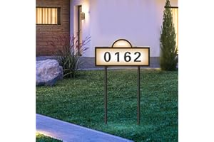Solar House Numbers for Outside, IP65 Waterproof Address Numbers for House, House Number Sign with 2 Colors, Warm White and C