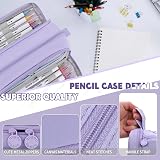 Howala Large Capacity Pencil Case 4 Compartments Purple Multifunctional Bag view 3