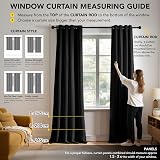 Deconovo Solid Curtains Ring Top Thermal Blackout 140x180 Black 2 Panels view 2