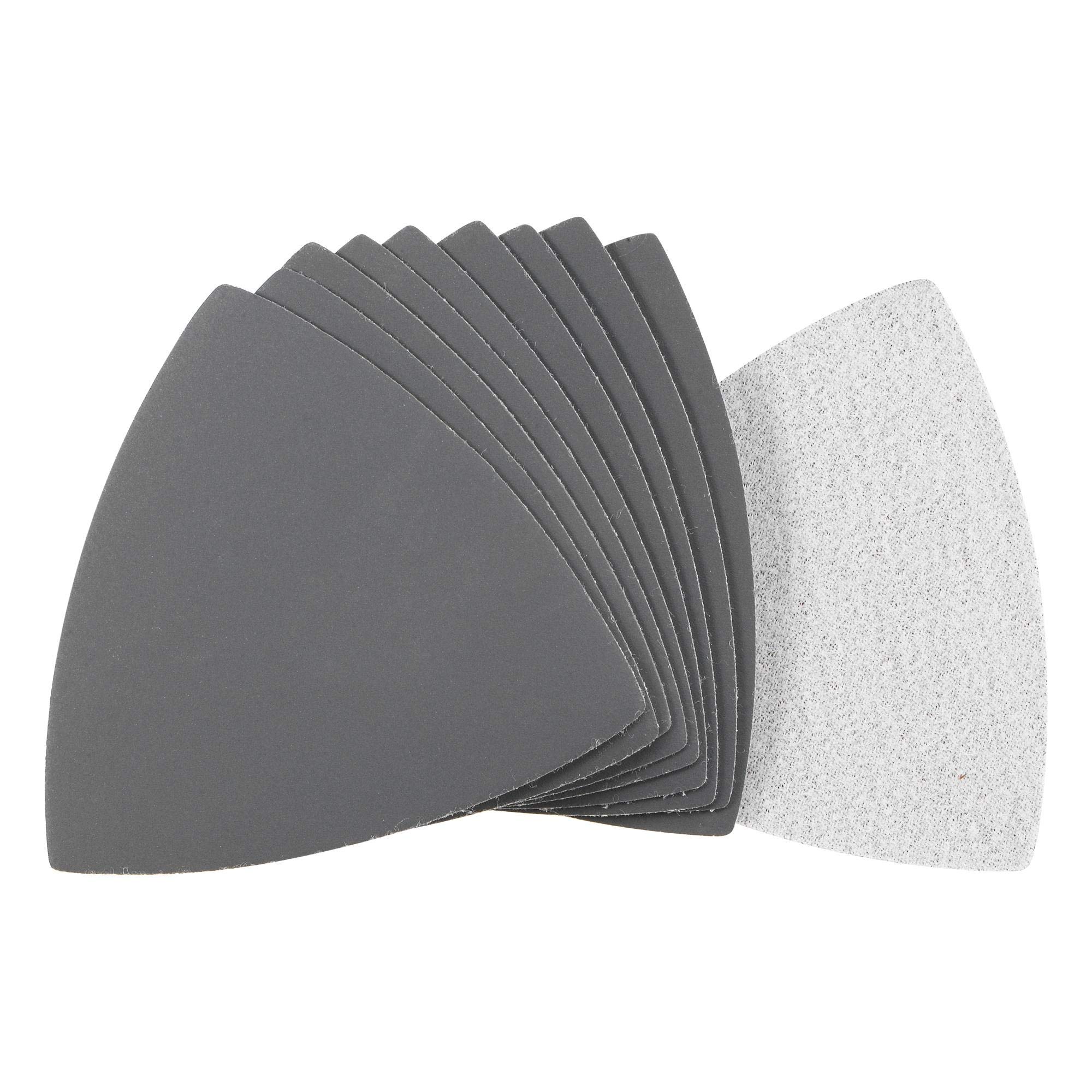 sourcing map Triangular Sandpaper Hook and Loop Triangle Sanding Pad Fit 3-1/2" Oscillating Multi-Tool Silicon Carbide for Wet/Dry Use 1500 Grit 10pcs