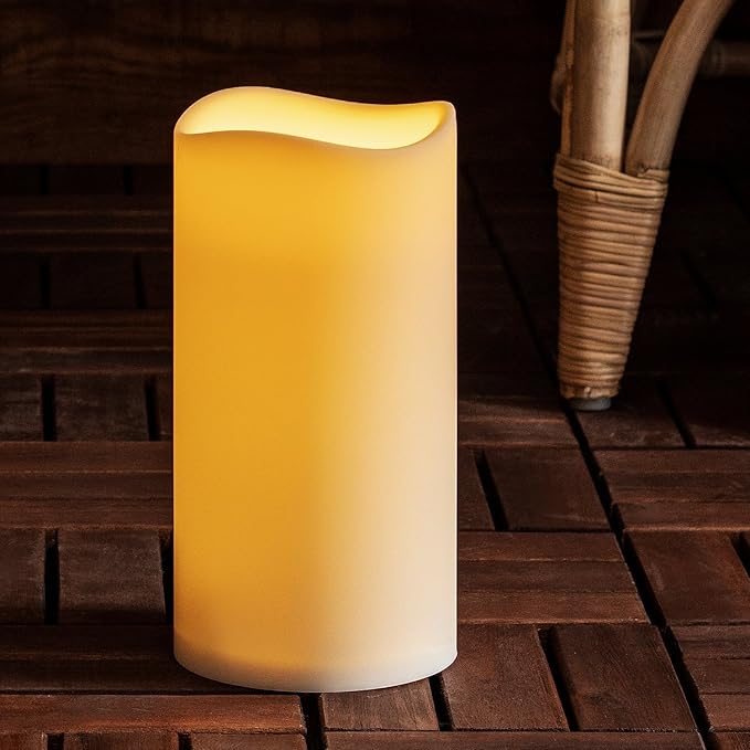 LED Außenkerze Gartendeko mit Zeitschaltuhr 22,5cm Batteriebetrieb Lights4fun