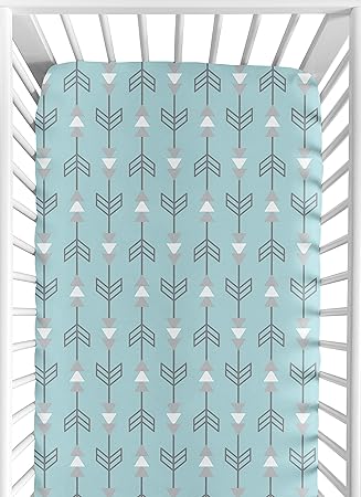turquoise crib sheet