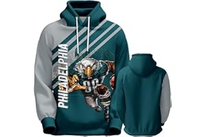 DIYBA4S Men's Football Hoodie City Mascots Hooded Sweatshirt Fashions Gifts for Fans Men S-3XL