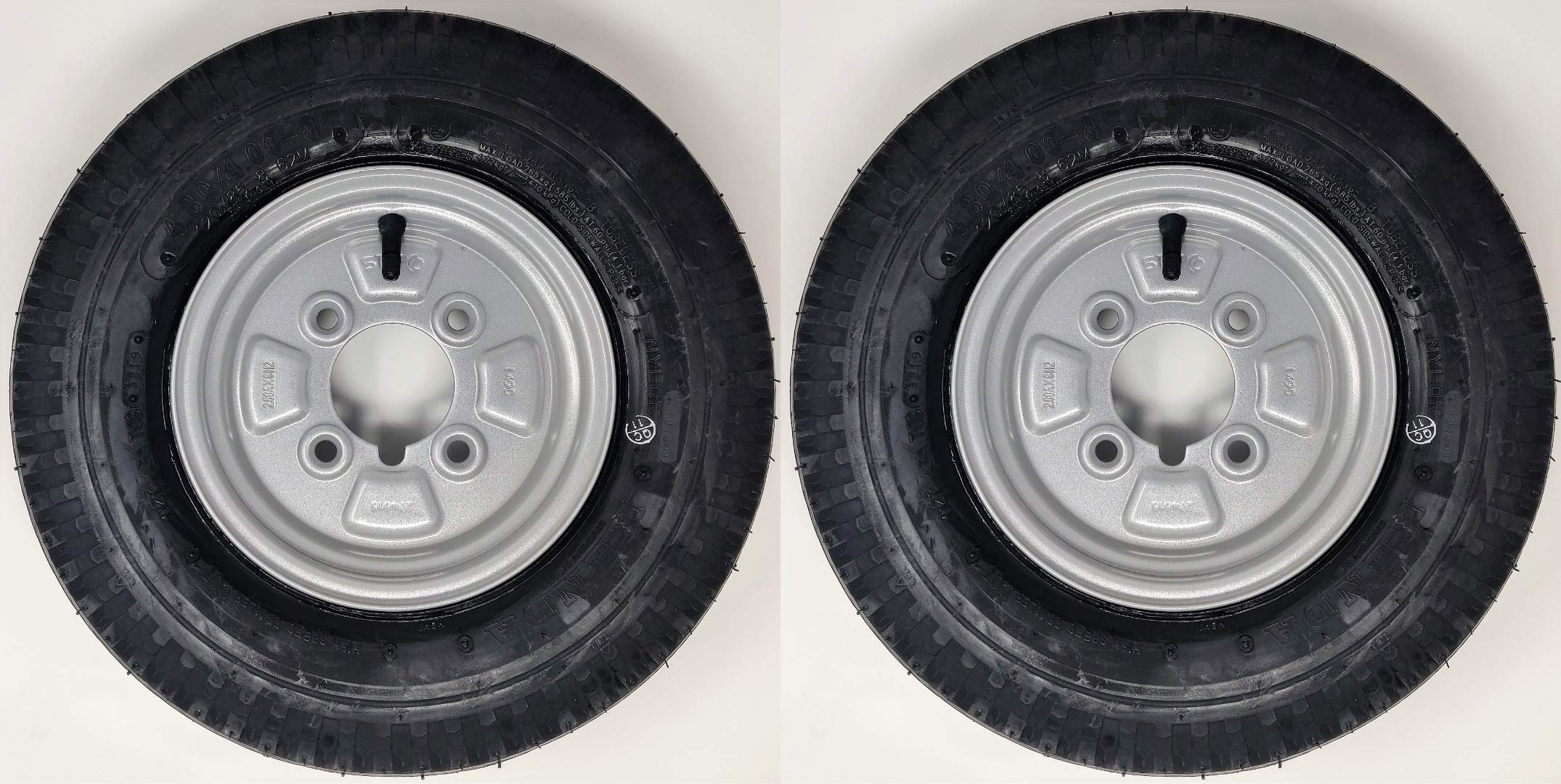 BITS4REASONS STARCO KENDA K371 PREMIUM 8 INCH 4.80/4.00-8 62M 4PLY (4PR) TRAILER WHEELS & TYRES 4 INCH PCD 1 PAIR