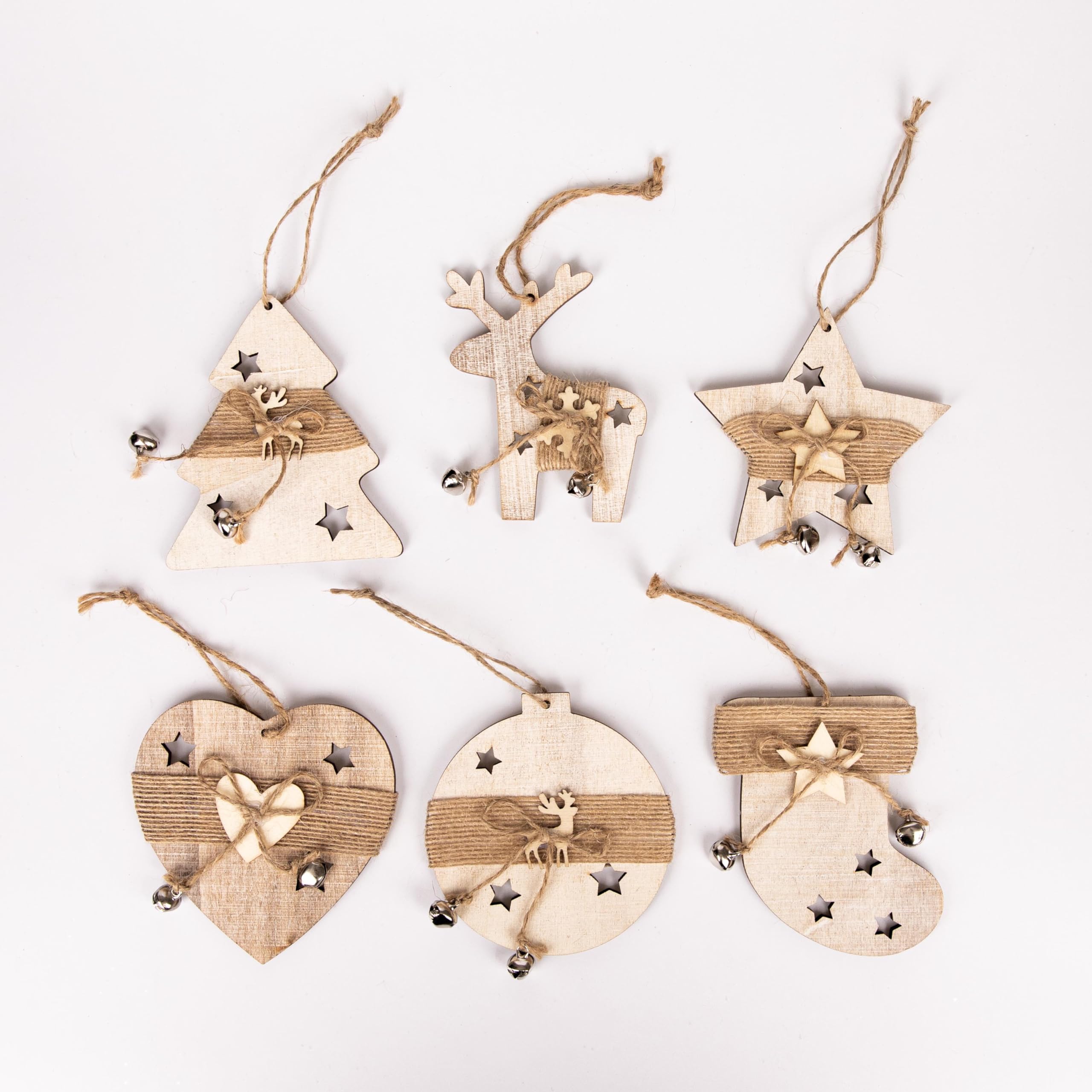 Christmas Tree Ornaments Wooden Aesthetic Hanging Decoration Reindeer piece (8cm)