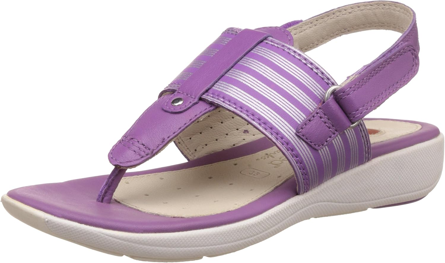 clarks flip flops purple