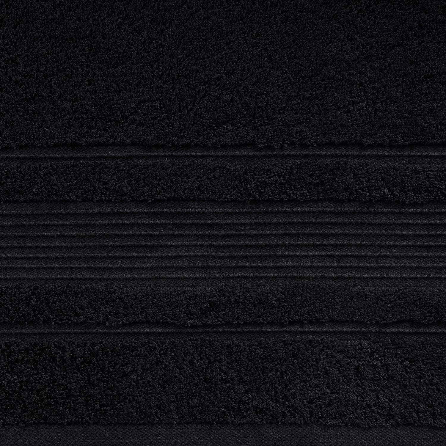 Qute Home Spa & Hotel Towels 6 Piece Towel Set, 2 Bath Towels, 2 Hand Towels, and 2 Washcloths - Black: Home & Kitchen