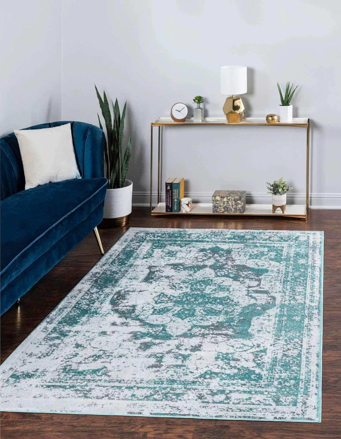 Unique Loom Sofia Traditional Area Rug, 4' 0 x 6' 0, Turquoise