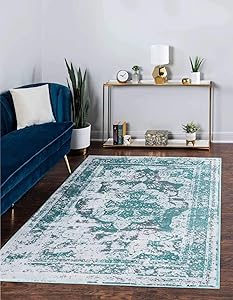 Unique Loom Sofia Traditional Area Rug, 4' 0 x 6' 0, Turquoise