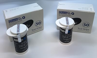 GlucoRx Q Test Strips 2 Packs of 50 GlucoRX Q Test Strips Brand