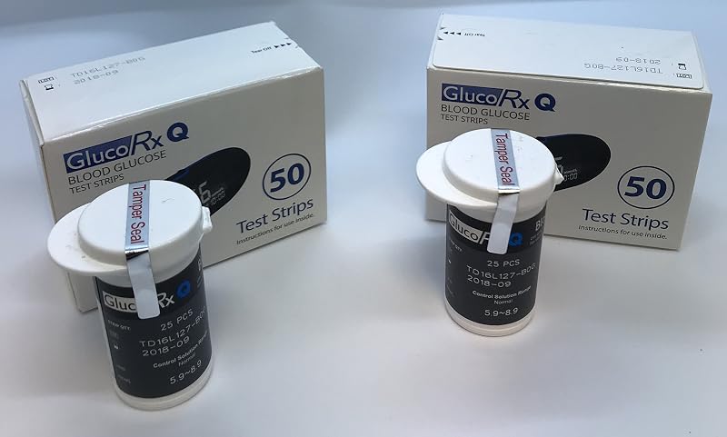 GlucoRx Q Test Strips 2 Packs of 50 GlucoRX Q Test Strips Brand