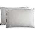 Bare Home Flannel Standard Pillowcases Set of 2-100% Cotton - Velvety Soft & Cozy - Double Brushed Heavyweight Flannel Pillowcases (Standard Pillowcase Set of 2, Light Grey)