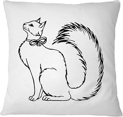 Angora Turc Chat Noir Blanc Canape Lit Decoration De Maison Taie D Oreiller Amazon Fr Cuisine Maison