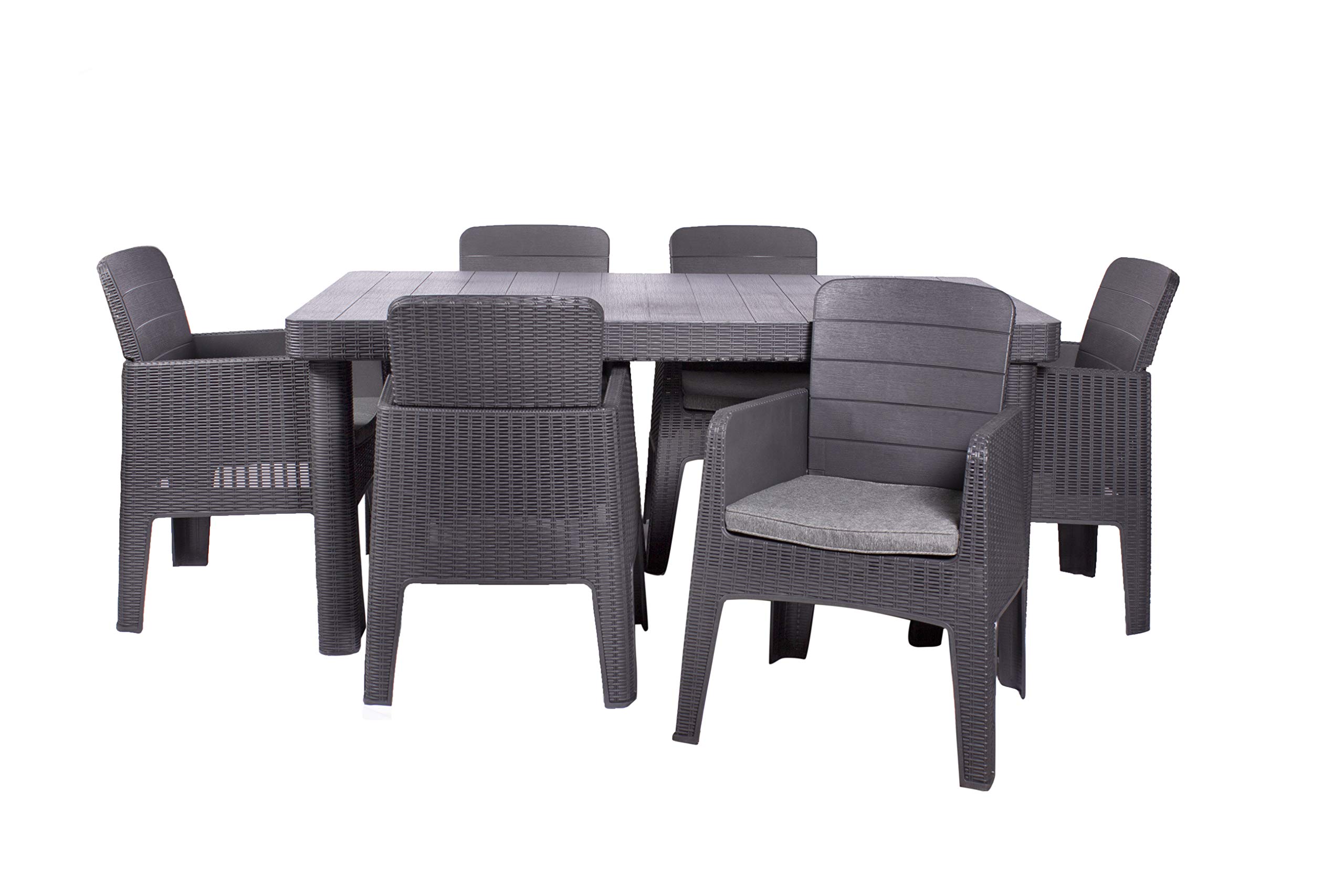 Royalcraft FARO-12 FARO Black 7 Pc Rectangle Dining Set