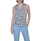 Karl Lagerfeld Women's Sleeveless Strappy V-Neck Woven Blouse