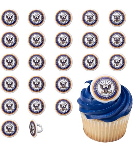 24 Stück USCG Küstenwache Cupcake-Topper – Glitzernde Militär-Deko Für Geburtstagsparty & Theme-Party