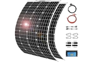 HANNAHCOS 1600 Watt Flexible Solar Panels with 50A Charge Controller 2Pcs 800W Monocrystalline Solar Panel Kit for 12-24V Battery Charging Car Camper RV Yacht Boat and Other Off Grid Applications