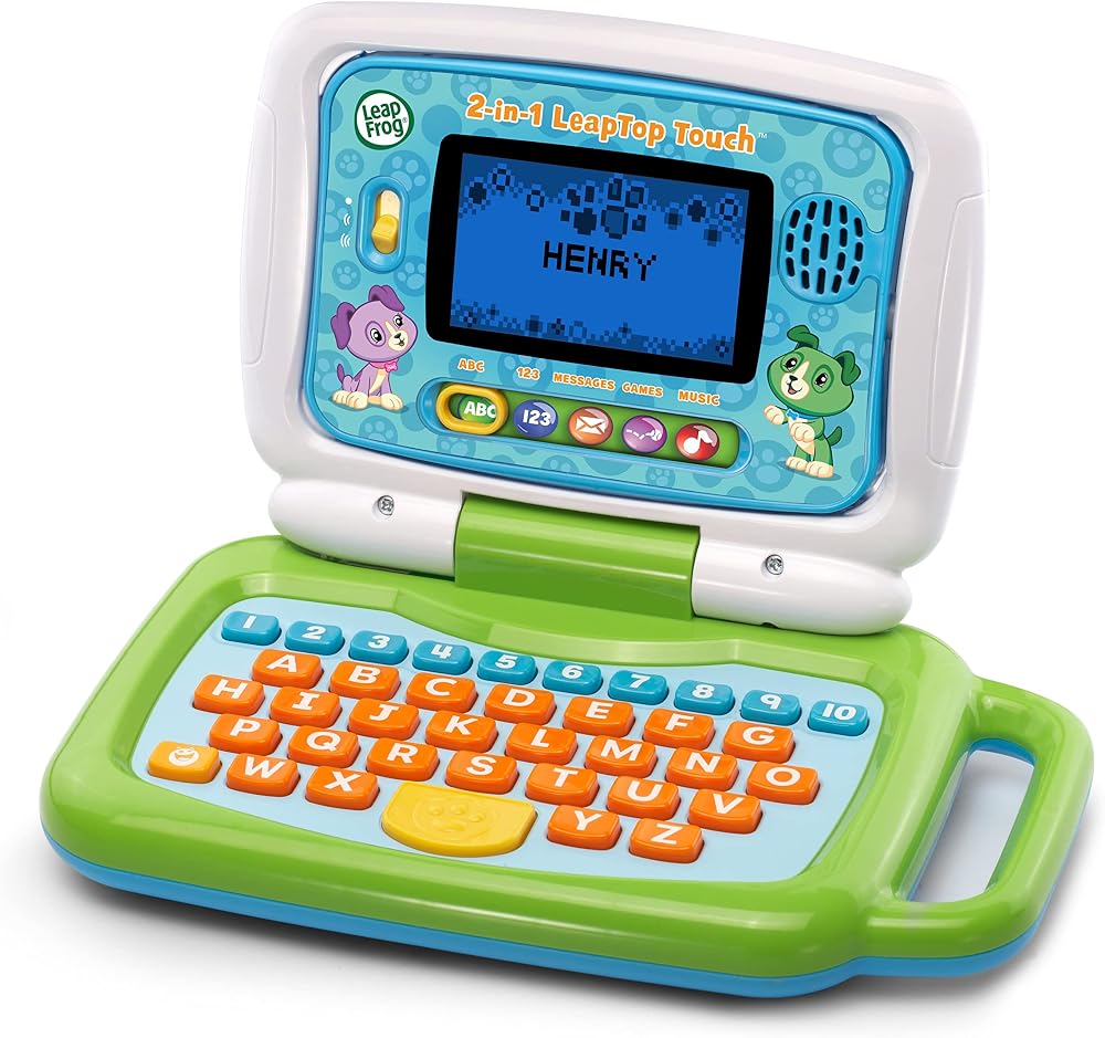 LeapFrog LeapTop Touch 2 in 1 Laptop Green Learning Toy for Kids