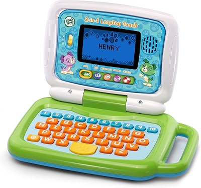 LeapFrog LeapTop Touch 2 in 1 Laptop Green Learning Toy for Kids