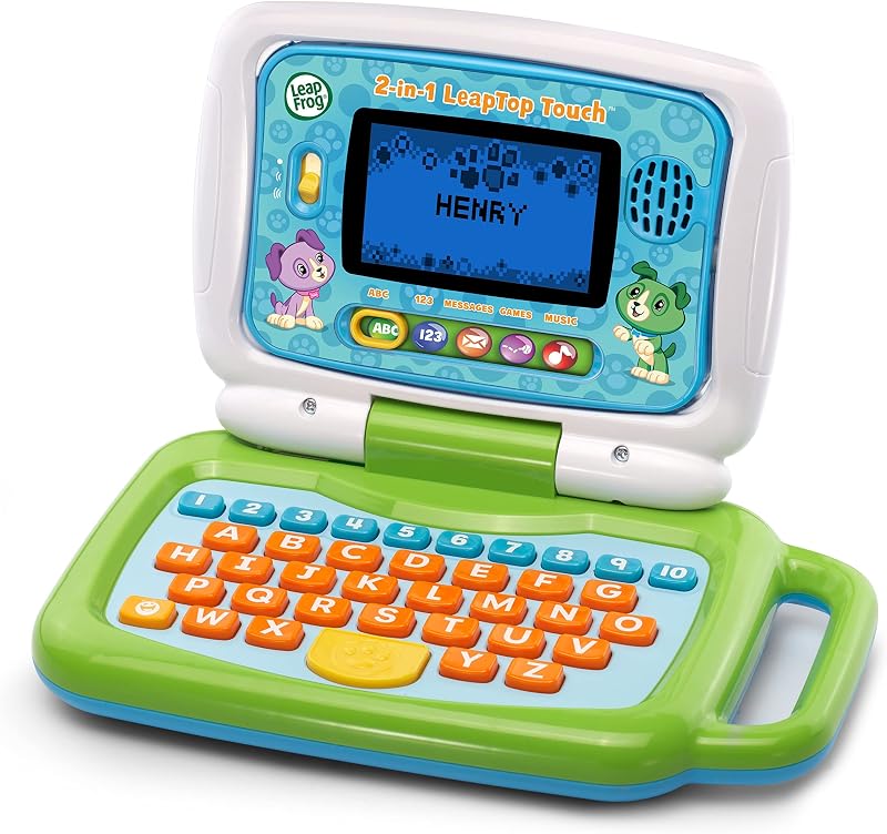 LeapFrog LeapTop Touch 2 in 1 Laptop Green Learning Toy for Kids