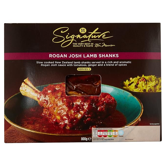 Morrisons Signature Lamb Shanks with Rogan Josh Sauce, 800g Amazon.co