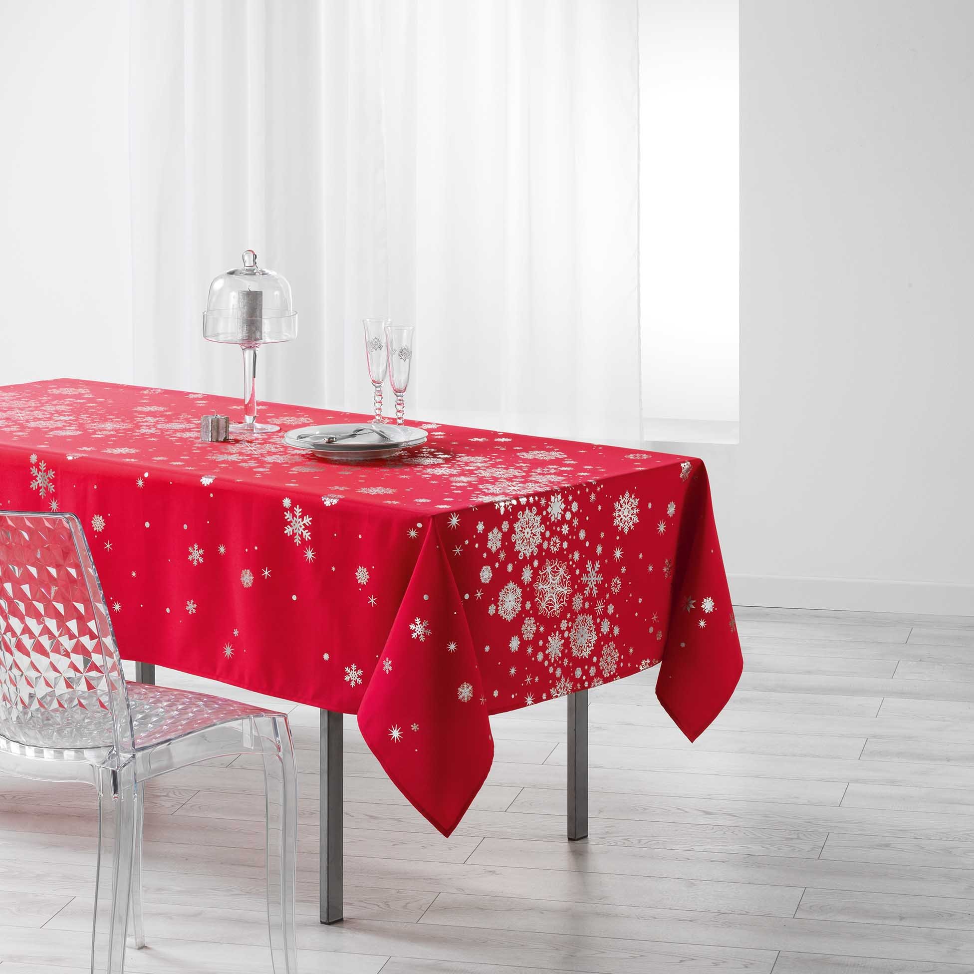 Douceur d'Intérieur Rectangular Tablecloth 150 x 300 cm Constellation Silver Red — image 1