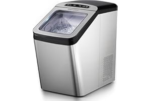 EUHOMY Nugget Ice Maker Countertop, Max 34lbs/Day, 2 Way Water Refill, Self-Cleaning Pebble Ice Maker Machine with 3Qt Reserv