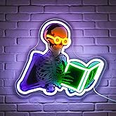Gdbkabf Neon Sign, Skull Neon Signs for Wall Decor - Funny LED Light for Man Cave, Gaming Room, Study Room - USB Powered Light Up Sign Halloween Christmas Party Decoration
