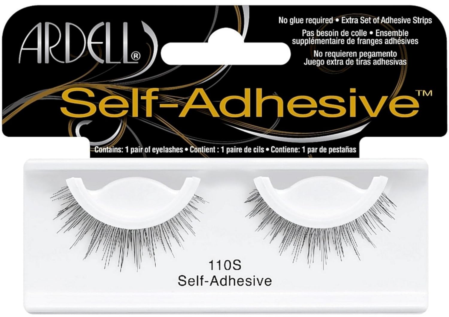Ardell Self-Adhesive Eye Lashes, Black [110S] 1 ea ( Pack of 4)