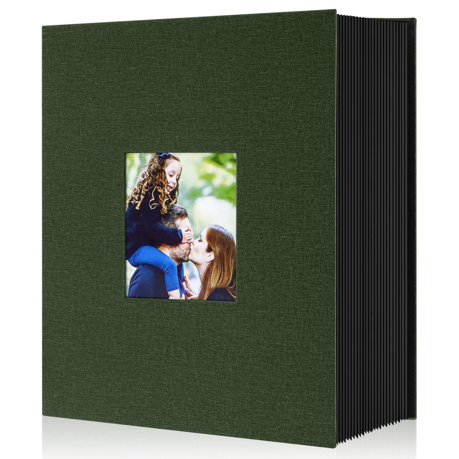 Lanpn Photo Album 10 x 15 cm 1000 Pockets Large Linen Photo Album Vertical 10 x 15 cm Pocket Green