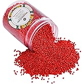 Mandala Crafts 6/0 Glass Seed Beads for Professional Beadwork, 2500 Pcs Opaque Red Glass Beads