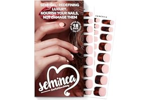 SEMINCA Semi Cured Gel Nail Strips-Leopard Print French Tip Press on Nails Salon Quality Lasts Through Work & Weekends for Party & Daily Works with Any UV/LED Lamps(Leopard French)