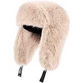 Trapper Hat with Ear Flaps - Winter Russian-Style Fur Pilot Ushanka, Windproof Skiing for Men & Women