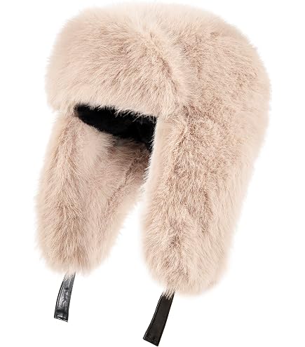Unisex White 02 Trapper Hat with Ear Flaps Winter Russian Style Windproof Unisex White 02 Trapper Hat with Ear Flaps Winter Russian  main image 4