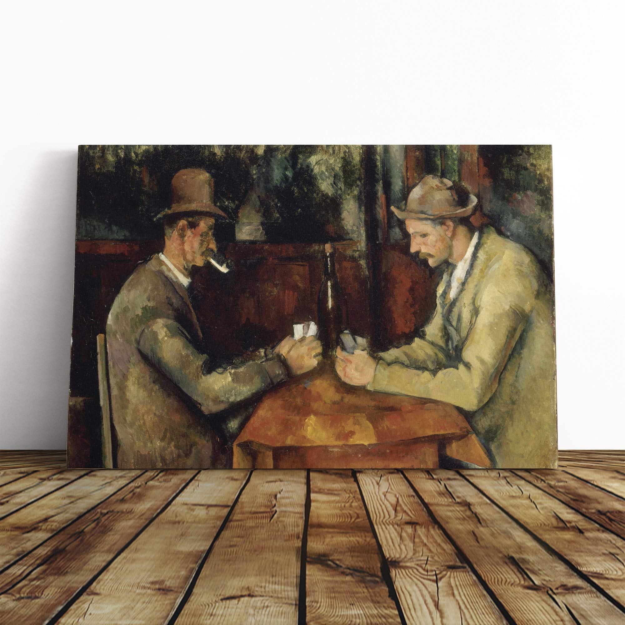 Paul Cezanne The Card Players (2) Canvas Print | Gallery Wrapped 30mm Frame Wall Art | 20x14 inches | Ready to Hang | Modern Picture | Living Room Bedroom Lounge Office