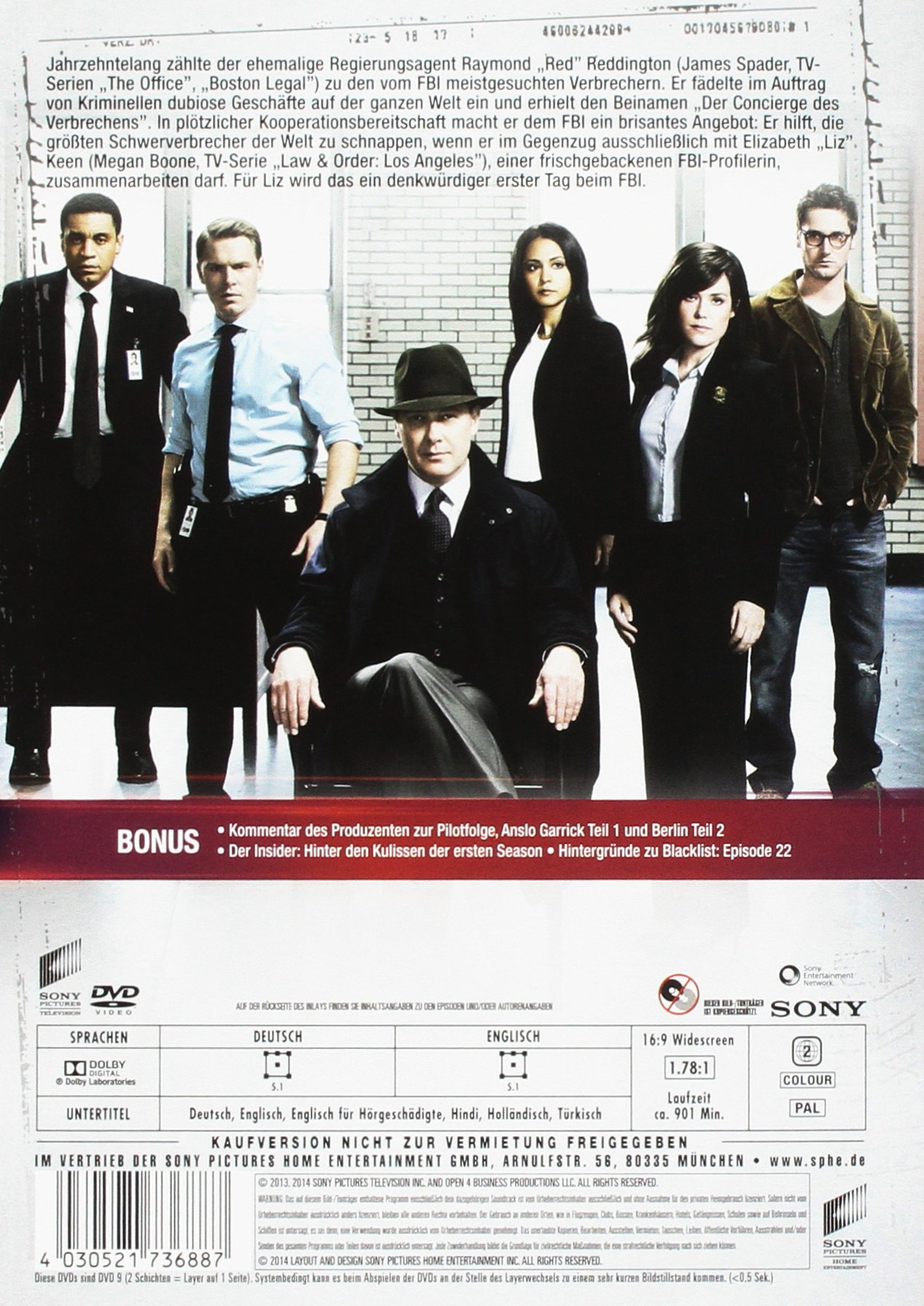 The Blacklist - Die komplette erste Season [6 DVDs]