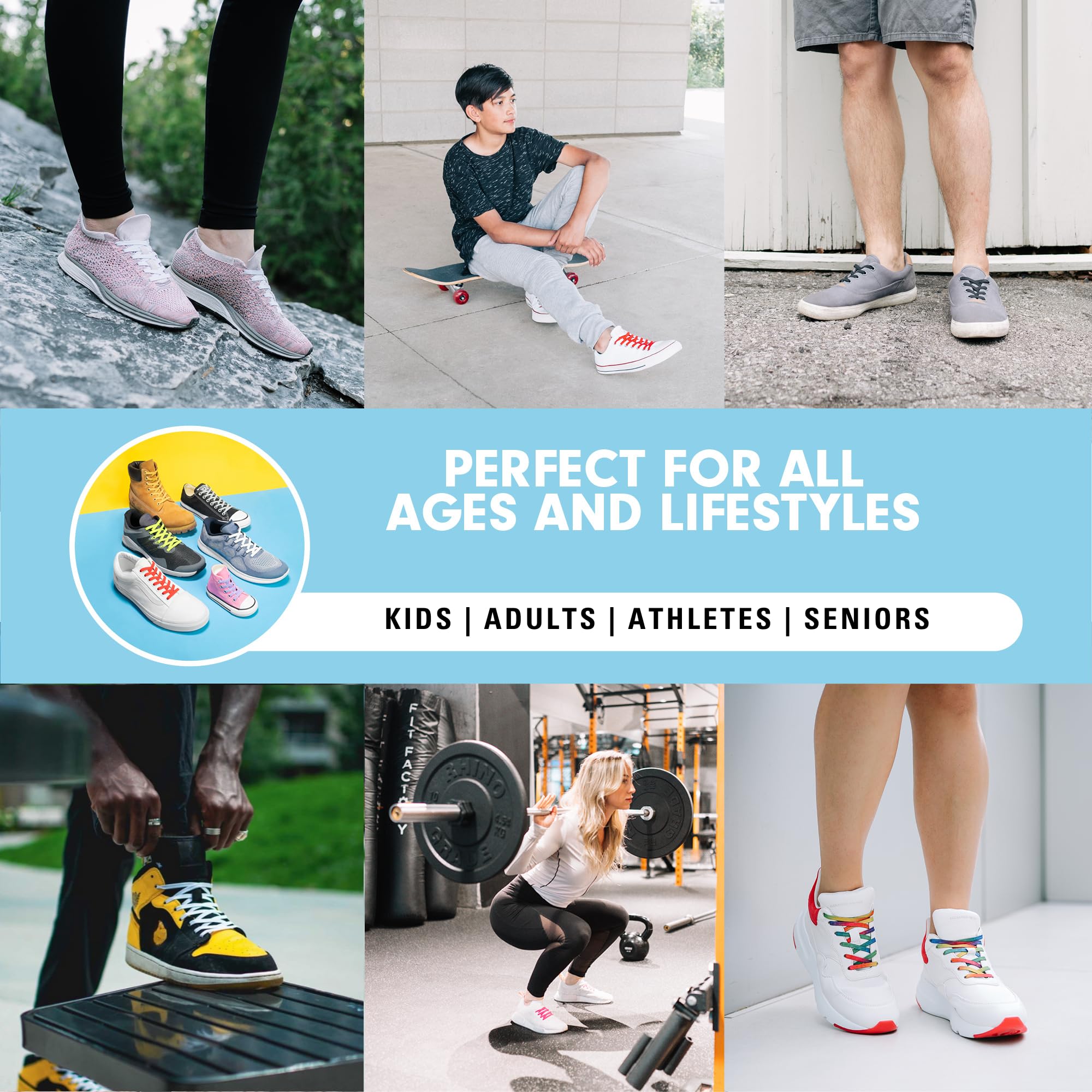Xpand No Tie Shoelaces for Adults & Kids - Stretch Elastic Shoe Laces for Sneakers | Stretchy Tieless Shoe Strings