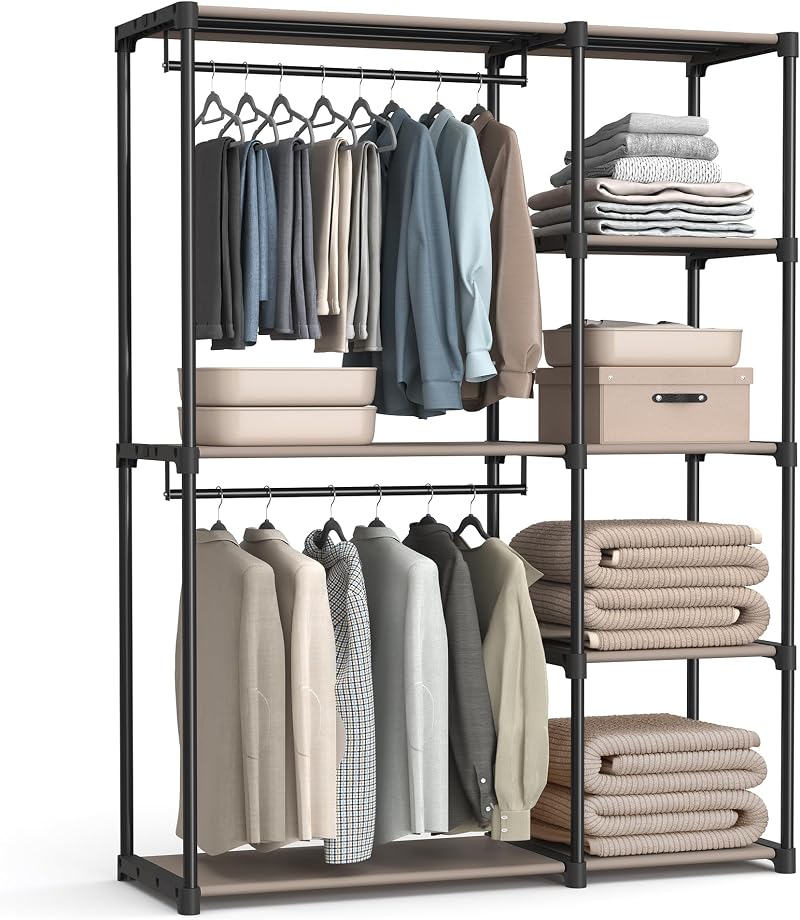 SONGMICS Freestanding Wardrobe Taupe 43x124x182 cm RYG026R02