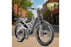 eAhora 2025 Romeo Pro 3 50MPH Electric Bike for Adults 5600W Dual Motor E Bike 60V/80Ah 250 Miles Long Range Electric Bicycle,26 * 4.0 Fat Tire Full Suspension Electric Mountain Bike Delivery Commute