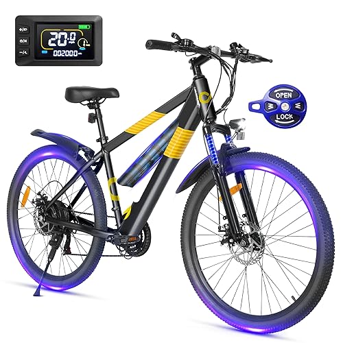 MULTIJOY Electric Bike for Adults,26" E-Bike with 700W Peak Motor 21-Speed,Up to 50 Miles Removable Battery,Front Fork Suspension Dual Disc Brakes,Ebikes for Adults Commute Mountain Beach All Terrain