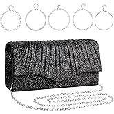 6PCS Clutch Purses for Women Evening – Elegant Handbag with 5 Bracelets, Clutch or Crossbody Style for Wedding and Prom