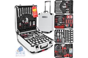 BBTEQEKN 499 PCS Tool Kit, Hand Tool Kit with Carrying Tool Box, Household Full Tool Set for Repairmen, Construction Workers,